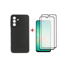 Чохол до мобільного телефона Dengos Kit Samsung Galaxy A26 Carbon + 2 pcs glass (Black) (DG-CTG2P-08)