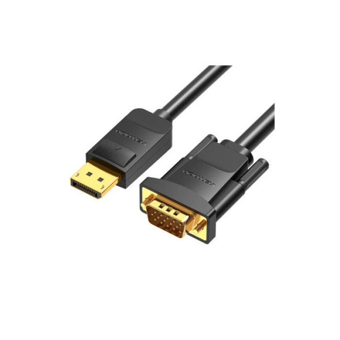 Кабель мультимедійний DisplayPort M to VGA M 1.5m 1080p60Hz black Vention (HBLBG)