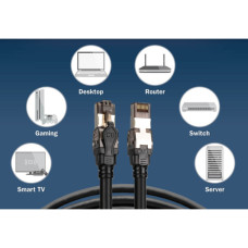 Патч-корд 1м, S/FTP, cat 8.1, AWG 24/7, LSZH, black Digitus (DK-1843-010)