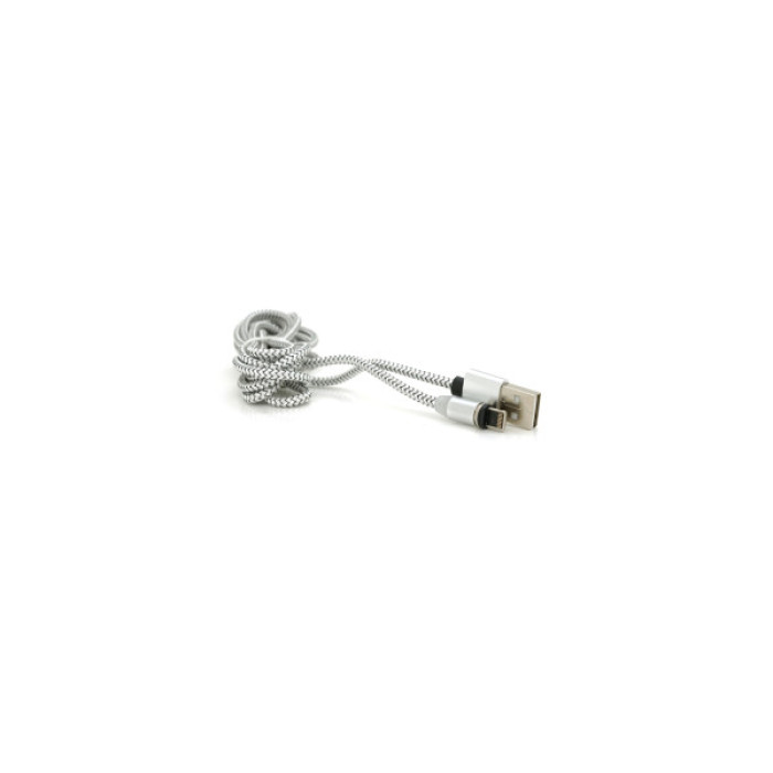 Дата кабель USB 2.0 to Lightning 2.0m 2A magnetic nylon silver Pipo (18169)
