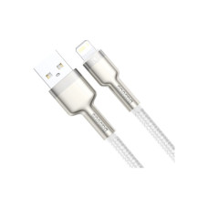 Дата кабель USB 2.0 AM to Lightning 2.0m Cafule Series Metal 2.4A White Baseus (CALJK-B02)