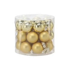 Ялинкова іграшка Chomik скляні кульки 24 шт, 2,5 см, золотисті (5900779882126_1)