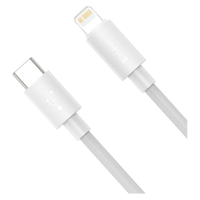 Дата кабель USB 2.0 AM to Lightning 1.5m 20W Simple WisdomKit (2PCS) white Baseus (TZCATLZJ-02)