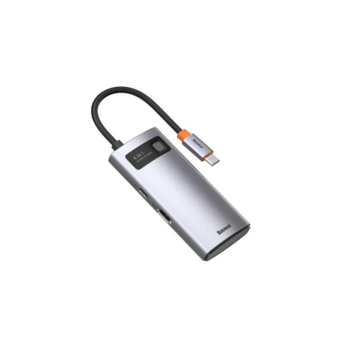 Концентратор Baseus USB-C 4-in-1 3xUSB 3.0 + RJ45 1000Mbps gray (WKWG070113)