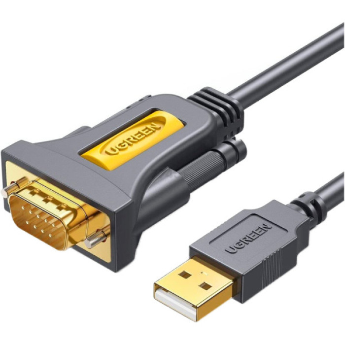 Кабель для передачі даних USB to COM M 2.0m DB9 RS-232 CR104 black Ugreen (20222)