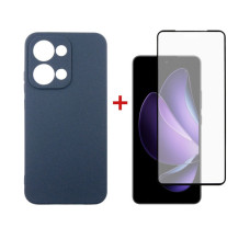 Чохол до мобільного телефона Dengos Oppo Reno13 5G Carbon+glass Blue (DG-KM-177)