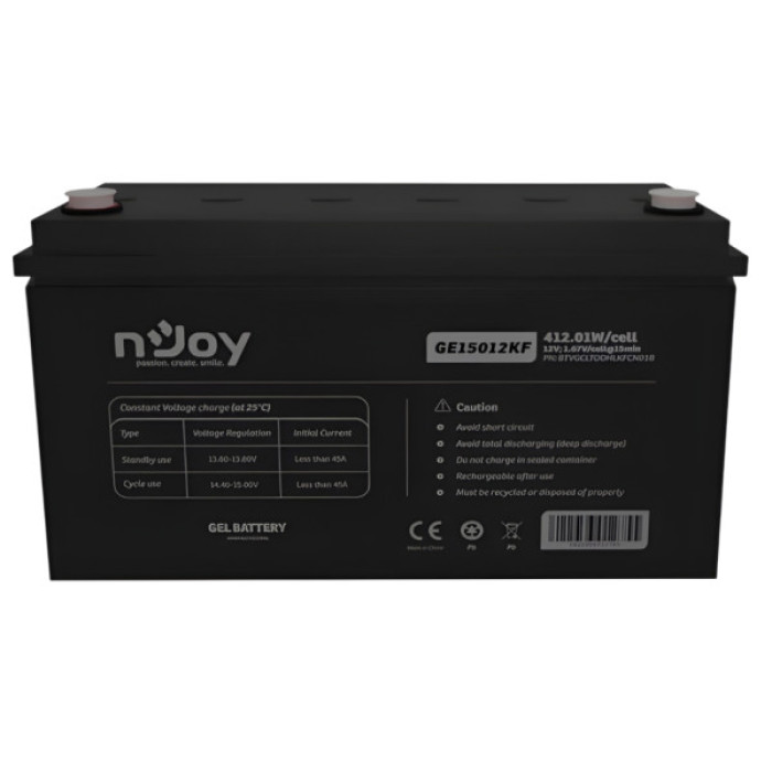 Батарея до ДБЖ nJoy 12V 150Ah (BTVGCLTODHLKFCN01B) GEL (GE15012KF)