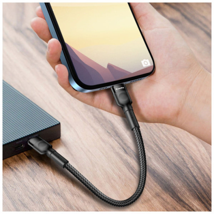 Дата кабель USB-C to Lightning 0.3m 3А black ColorWay (CW-CBPDCL054-BK)