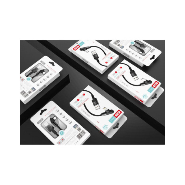 Дата кабель USB 2.0 AM to Micro 5P 1.0m 2.4A 90° corner white XO (NB152-M-1-WH)