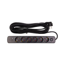 Мережевий фільтр живлення PowerPlant 10м, 6 розеток,USB, Type-C (YS-N6086/10c) (EX610693)