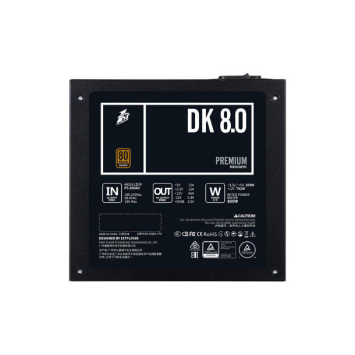 Блок живлення 1stPlayer 800W (DKPM-BRZ-800-BK-EU)