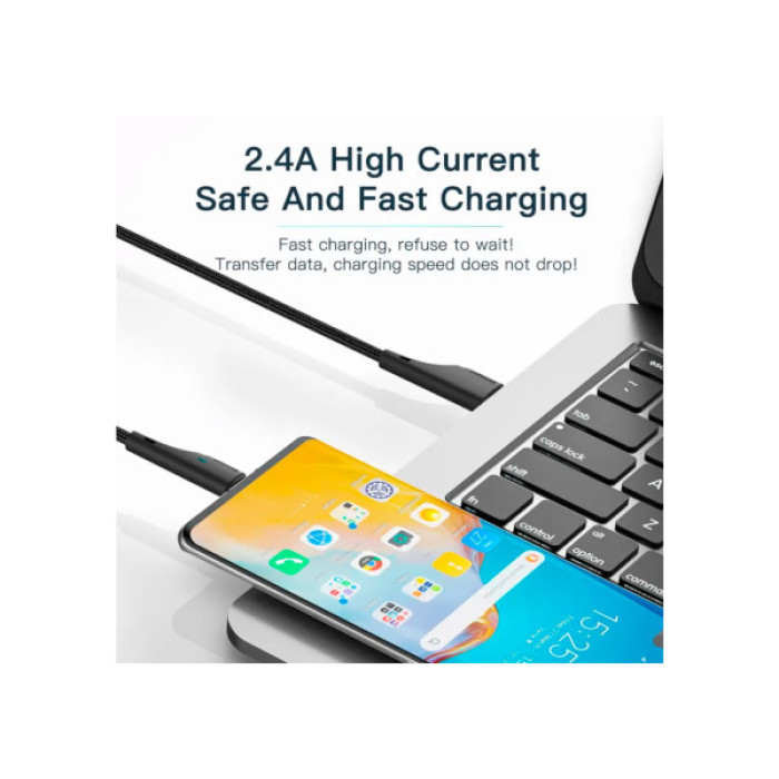 Дата кабель USB 2.0 AM to Lightning 3.0m 2.4A black Essager (EXCL-LSC01)