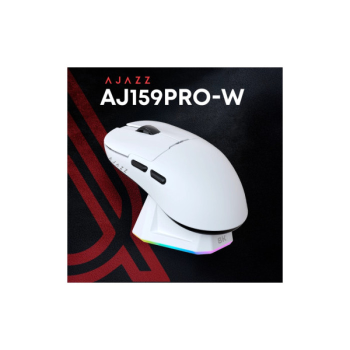 Мишка Ajazz AJ159PRO Wireless/Bluetooth/USB Charging Dock White (AJ159-PRO-W)