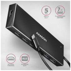 Концентратор AXAGON USB-C to 7xUSB 3.0 black (HUE-F7C)