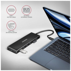 Концентратор AXAGON USB-C to 7xUSB 3.0 black (HUE-F7C)