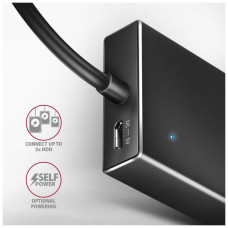Концентратор AXAGON USB-C to 7xUSB 3.0 black (HUE-F7C)