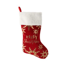 Прикраса декоративна Chomik шкарпетка новорічна 50 см, диз. сніжинки, червона, зелена (5900779900219_2)