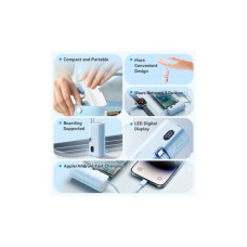 Батарея універсальна VENTION 4800mAh 22,5W PD, USB-C In/Out, LED display, with built-in USB-C cable White (FHQW0)