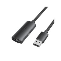 Дата кабель USB 2.0 AM/AF 25.0m Active black Vention (CBKBS)