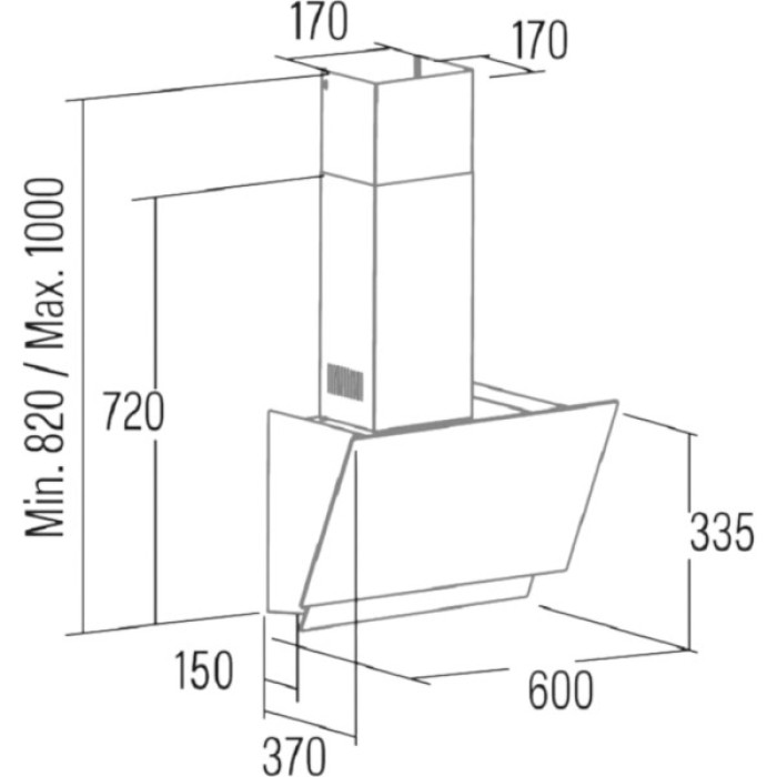 Витяжка кухонна Cata JUNO 6000 GBK (02027700)