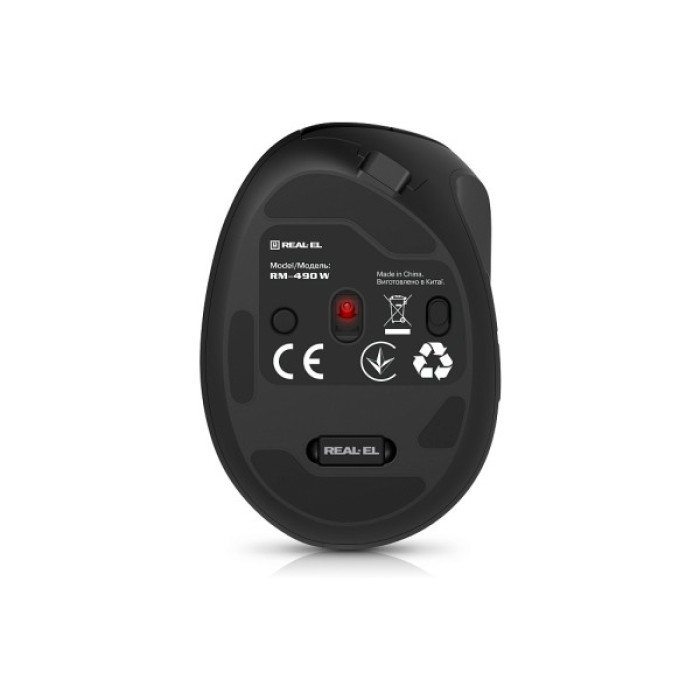 Мишка REAL-EL RM-490W Wireless/Bluetooth Black (EL123200058)
