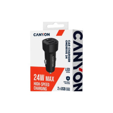 Зарядний пристрій Canyon 2xUSB 24W black (CNE-CCABR2AA)