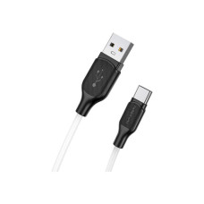 Дата кабель USB 2.0 AM to USB-C 1.0m 3A silicone BX42 white BOROFONE (6931474736772)