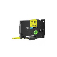 Стрічка для принтера етикеток UKRMARK трубка термозбіжна сумісна з HSe-631, 11,7мм х 1,5м, black on yellow (900412)