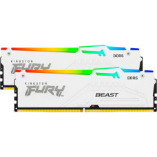 Модуль пам'яті для комп'ютера DDR5 32GB (2x16GB) 6000 MHz Beast RGB EXPO White Kingston Fury (ex.HyperX) (KF560C36BWE2AK2-32)