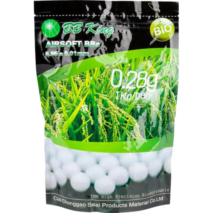 Страйкбольні кульки BB King Biogradable 6 мм 0,28 г 1кг/уп (1401.00.09)