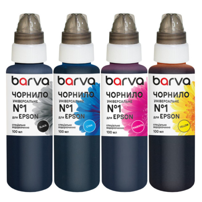 Чорнило Barva Epson 1 4х100 мл, universal, BK/C/M/Y (EU1-100-MP)