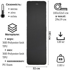 Туристичний килимок Tribe Comfort Lite Rectangular 5 см grey (T-BB-0005-grey)