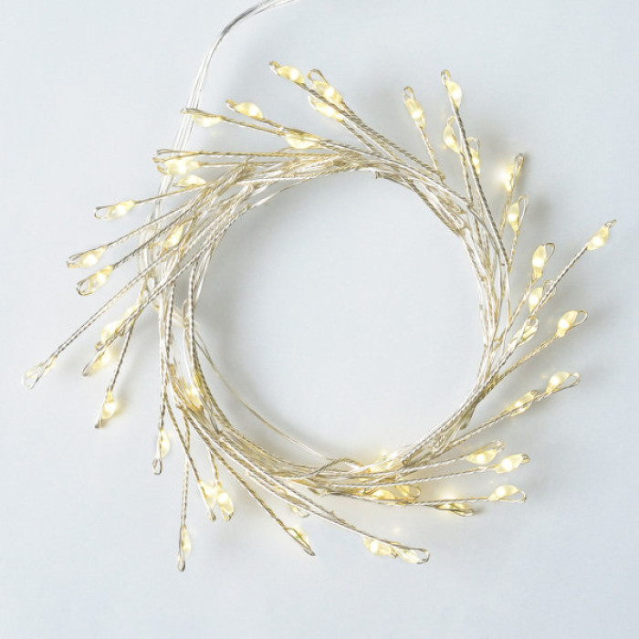 Гірлянда YES! Fun Кластер на мідному дроті 50 LED Тепло-біла 1 м Статична Батарейки (975017)