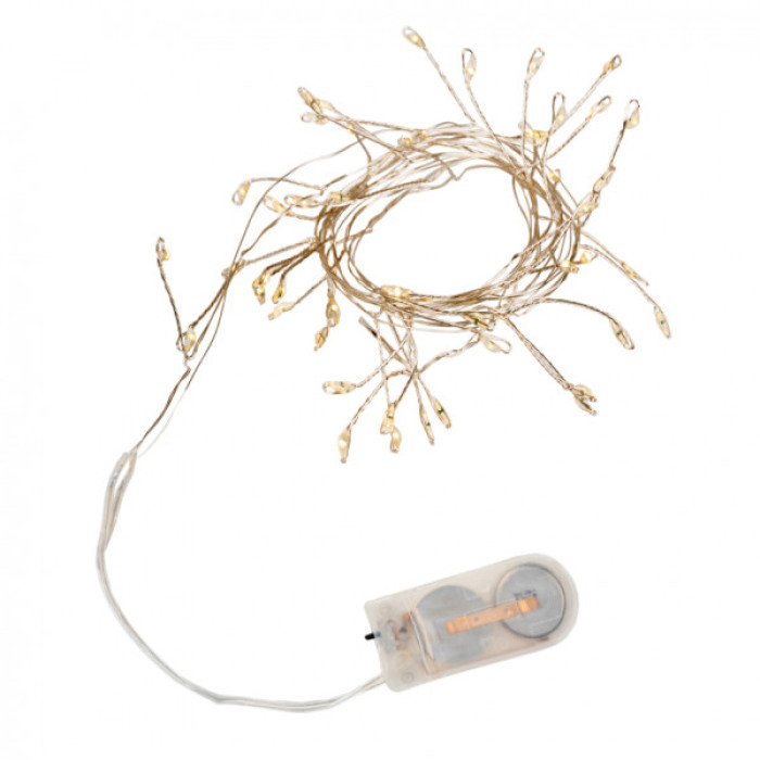 Гірлянда YES! Fun Кластер на мідному дроті 50 LED Тепло-біла 1 м Статична Батарейки (975017)