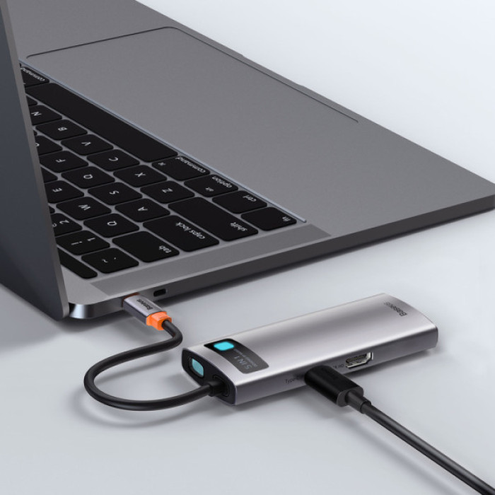 Концентратор Baseus USB3.1 Type-C to USB Type C PD 100W/HDMI 4K 60 Hz/3*USB 3.2 Gen1/ 5in1 (CAHUB-CX0G)