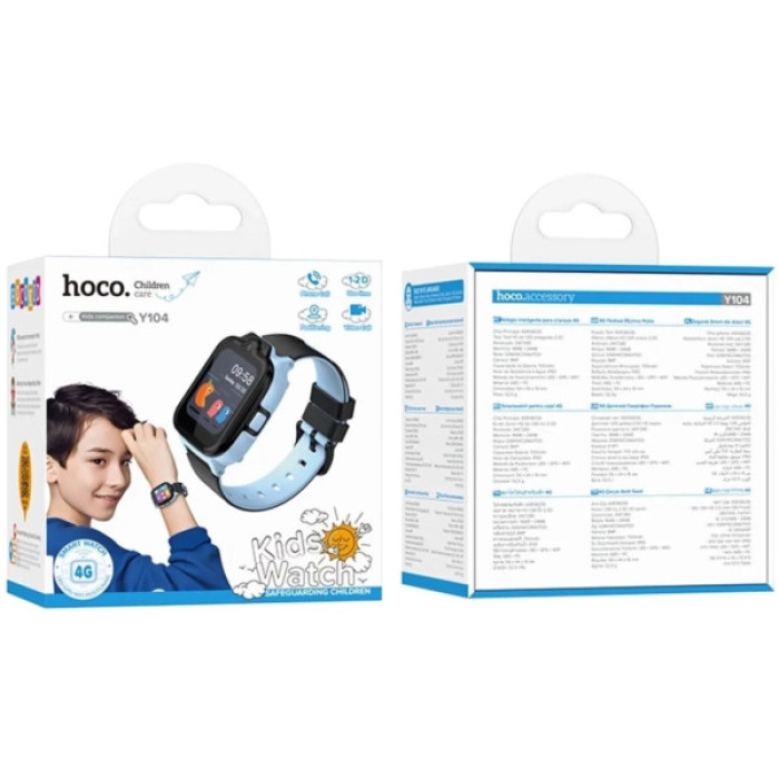 Смарт-годинник HOCO Y104 4G children phone-watch Blue (6942007646369)