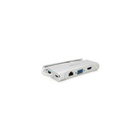 Концентратор VEGGIEG USB-C 5-in-1 USB-C + 3xUSB 3.0 + HDMI + RJ45 0.1m silver (TC07-S)