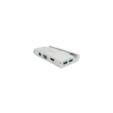 Концентратор VEGGIEG USB-C 5-in-1 USB-C + 3xUSB 3.0 + HDMI + RJ45 0.1m silver (TC07-S)