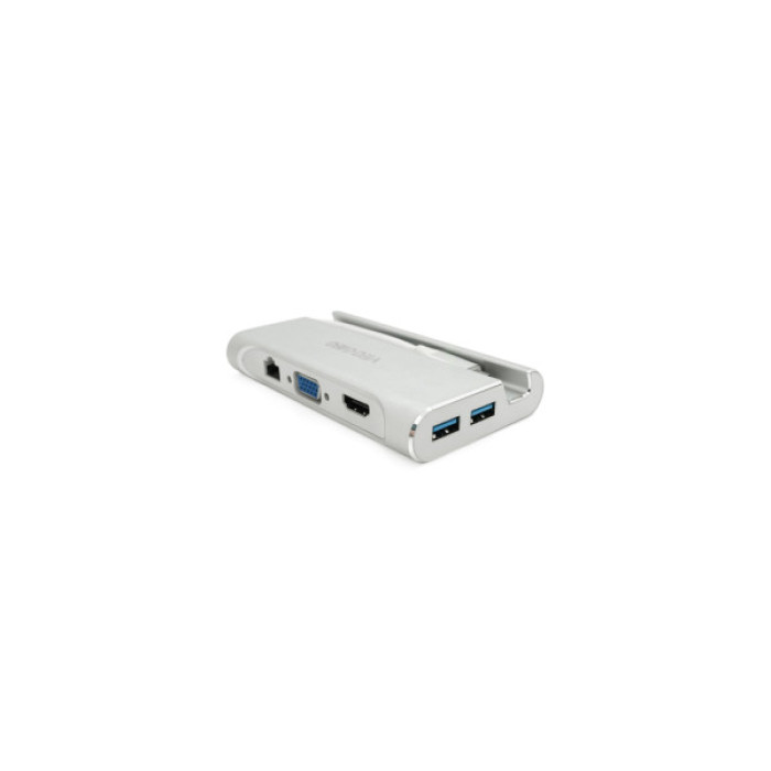 Концентратор VEGGIEG USB-C 5-in-1 USB-C + 3xUSB 3.0 + HDMI + RJ45 0.1m silver (TC07-S)