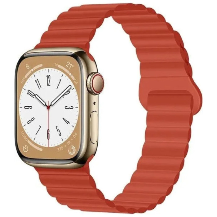 Ремінець до смарт-годинника Drobak Silicone Magnetic Link для Apple Watch All Series 38/40/41mm Orange red (898918)
