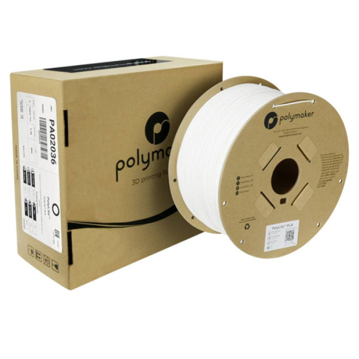 Пластик для 3D-принтера Polymaker PLA POLYLITE 1,75mm 3kg WHITE (PA02036)