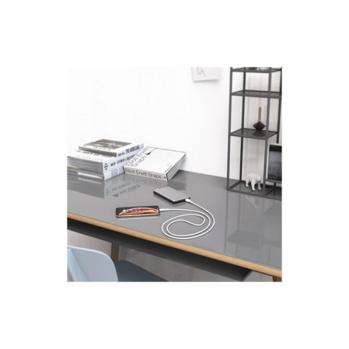 Дата кабель USB 2.0 AM to Lightning 1.0m 2.4A silicone white BOROFONE (6931474706874)