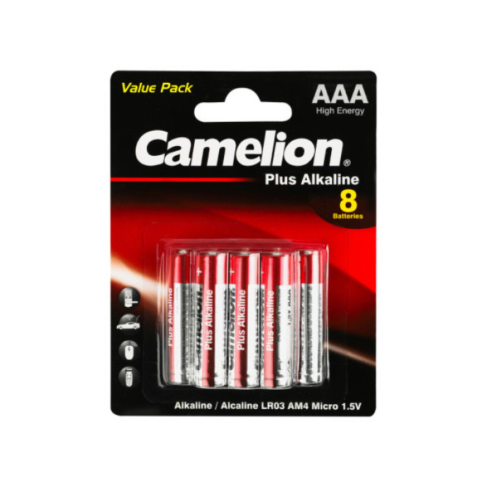 Батарейка Camelion AAA LR03 Plus Alkaline * (5+3) (LR03-BP5+3)