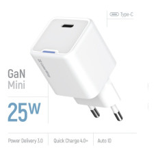 Зарядний пристрій ColorWay GaN Mini 25W PD Port PPS USB-C white (CW-CHS052PD-WT)