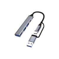 Концентратор Dynamode USB Type-C + USB-A to 1хUSB-C 3.0 1хUSB-A 3.0 2xUSB-A 2.0 dark grey (DM-UH-314AC)