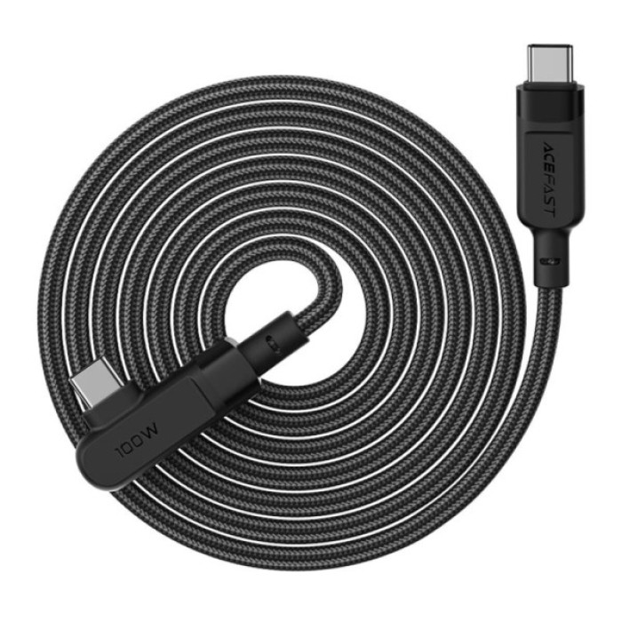 Дата кабель USB-C to USB-C 2.0m 5A 100W nylon C5-03 black Acefast (6974316281016)