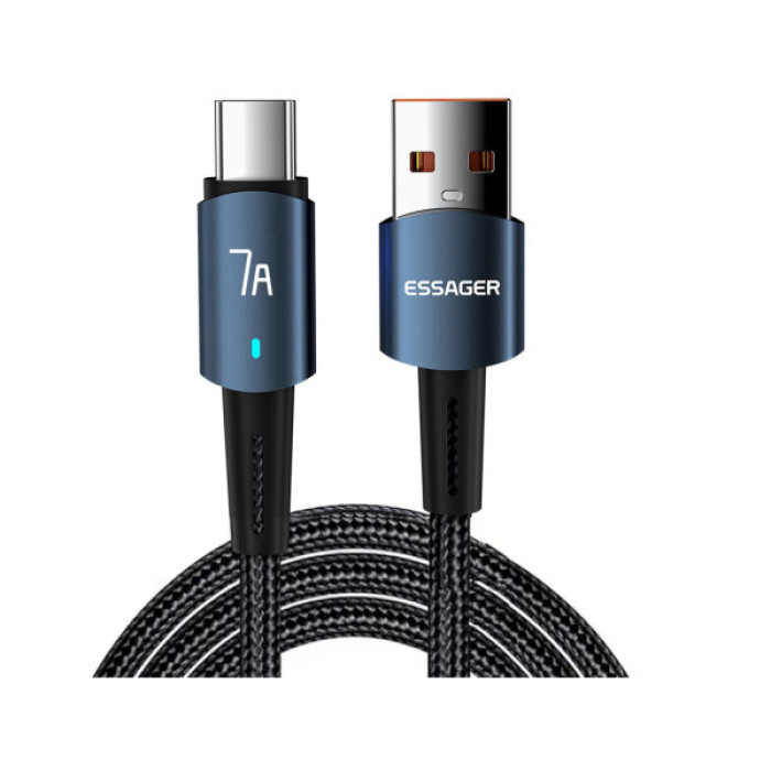Дата кабель USB 2.0 AM to USB-C 1.0m 7A 100W blue Essager (EXC7A-CG03-P)