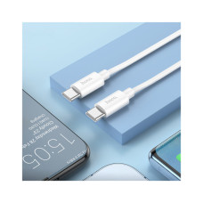 Дата кабель USB-C to USB-C 1.0m Magic silicone PD 60W X87 white HOCO (6931474783264)