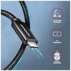 Дата кабель USB-C to USB-C 3.0m USB 2.0 PD 240W 5A black AXAGON (BUCM2-CM30AB)