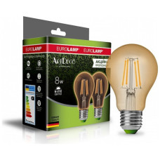 Лампочка Eurolamp LED А60 800 Lm E27 4000K 2шт (MLP-LED-A60-08274(Amber)new)